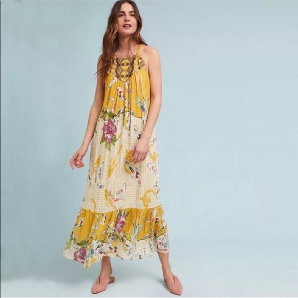 Anthropologie Paradiso Halter Maxi dress